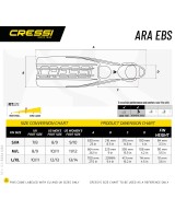 Cressi ARA EBS – Palmes de Plongée Réactives avec Sangle Élastique Bungee System