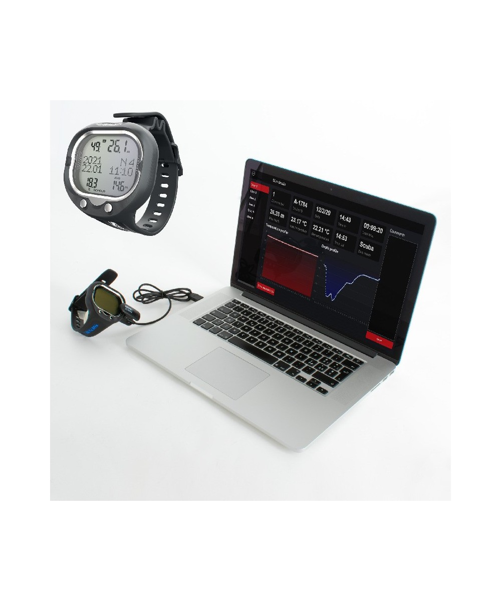 SEAC Screen – Ordinateur de Plongée Grand Écran LCD, Multi-Gaz, Modes Scuba / Apnée / Gauge