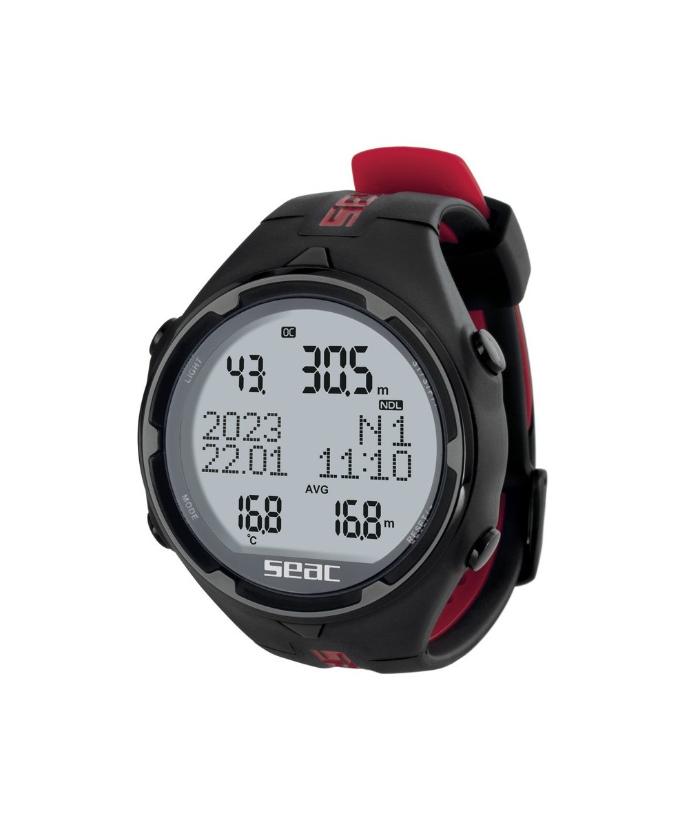 SEAC Action / Action HR – Ordinateur de Plongée Multi-Modes (Scuba, Apnée, Gauge) avec Écran LCD Haute Visibilité