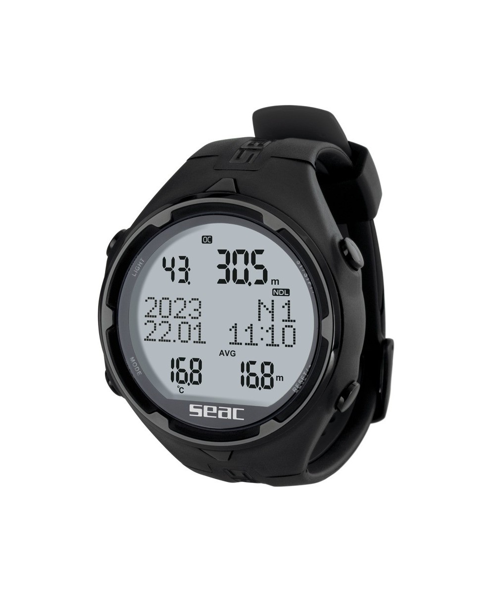 SEAC Action / Action HR – Ordinateur de Plongée Multi-Modes (Scuba, Apnée, Gauge) avec Écran LCD Haute Visibilité