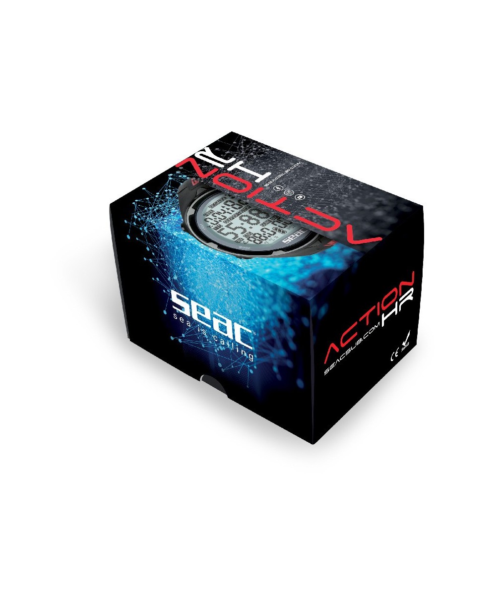 SEAC Action / Action HR – Ordinateur de Plongée Multi-Modes (Scuba, Apnée, Gauge) avec Écran LCD Haute Visibilité