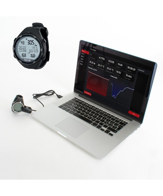 SEAC Action / Action HR – Ordinateur de Plongée Multi-Modes (Scuba, Apnée, Gauge) avec Écran LCD Haute Visibilité
