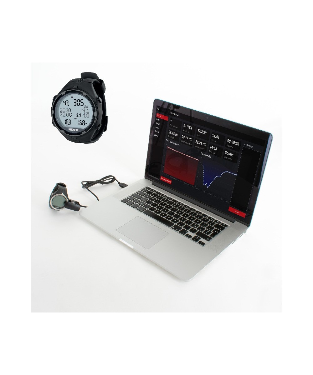 SEAC Action / Action HR – Ordinateur de Plongée Multi-Modes (Scuba, Apnée, Gauge) avec Écran LCD Haute Visibilité