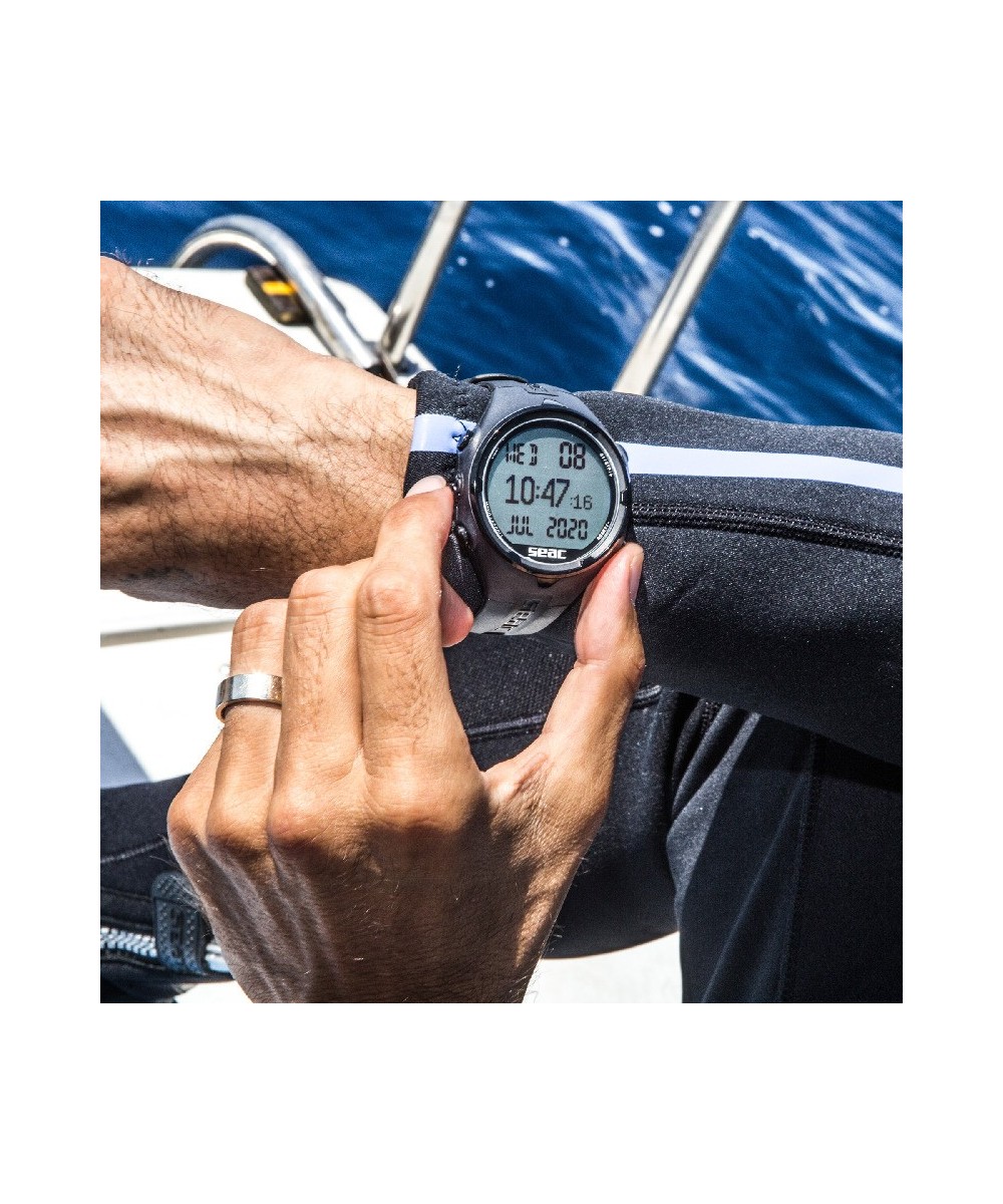 SEAC Action / Action HR – Ordinateur de Plongée Multi-Modes (Scuba, Apnée, Gauge) avec Écran LCD Haute Visibilité