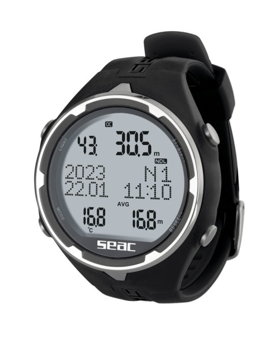 SEAC Action – Ordinateur de Plongée Multi-Modes (Scuba, Apnée, Gauge) avec Écran LCD Réglable