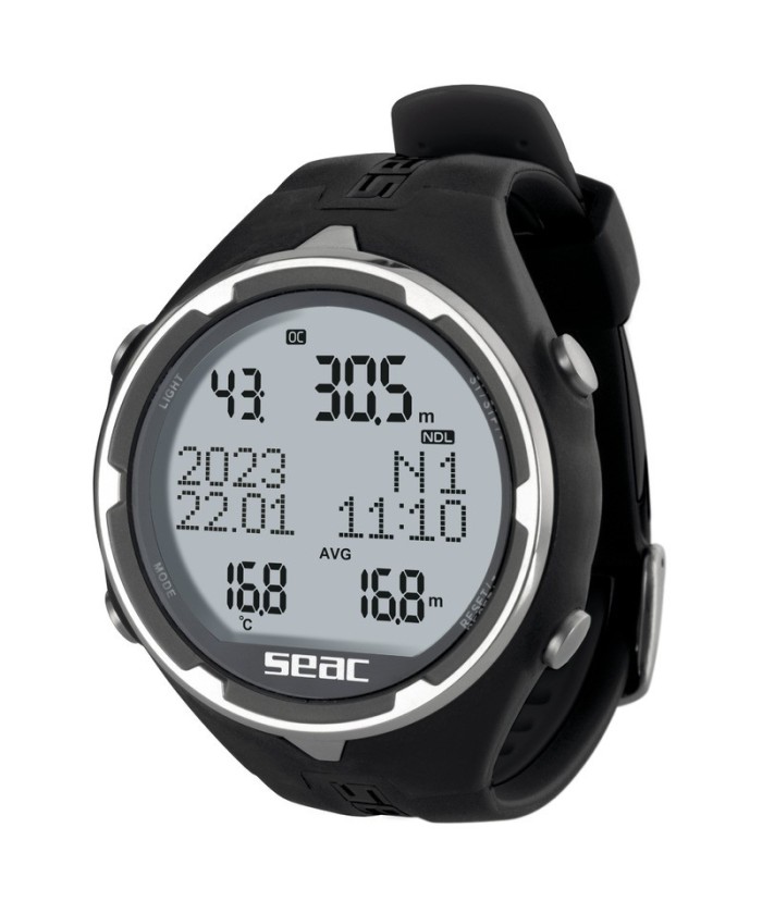 SEAC Action – Ordinateur de Plongée Multi-Modes (Scuba, Apnée, Gauge) avec Écran LCD Réglable