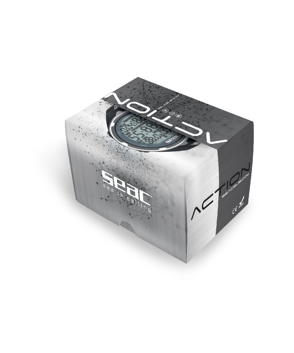 SEAC Action – Ordinateur de Plongée Multi-Modes (Scuba, Apnée, Gauge) avec Écran LCD Réglable