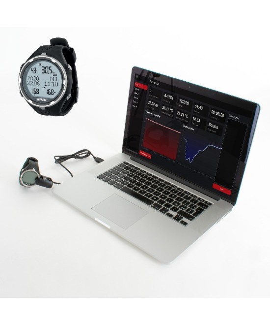SEAC Action – Ordinateur de Plongée Multi-Modes (Scuba, Apnée, Gauge) avec Écran LCD Réglable