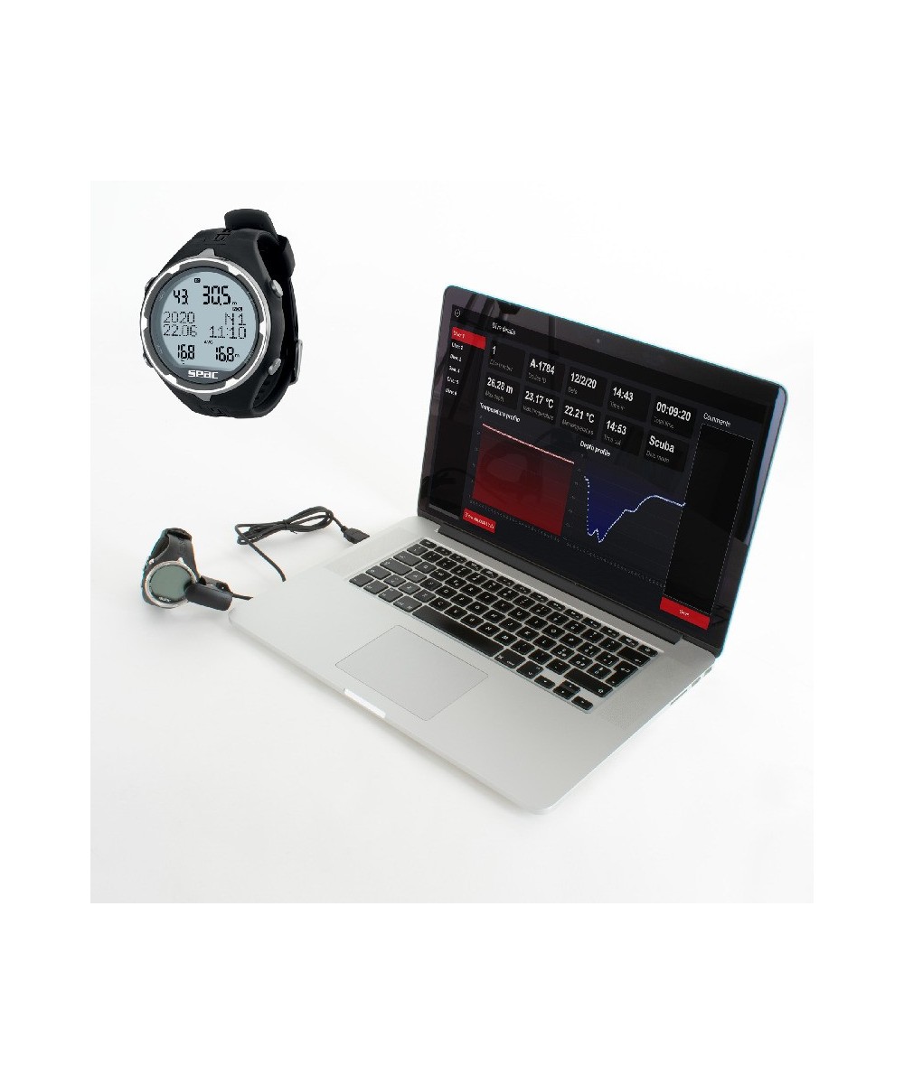 SEAC Action – Ordinateur de Plongée Multi-Modes (Scuba, Apnée, Gauge) avec Écran LCD Réglable