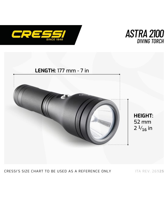 Astra 2100 – Torche de Plongée 2100 Lumens, LED CREE XHP50, Recharge Magnétique, IPX8 100 m