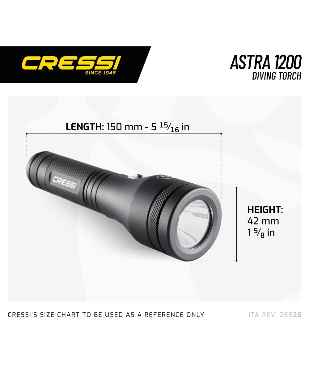 Astra 1200 – Torche de Plongée 1200 Lumens LED CREE XPL2, Recharge Magnétique, IPX8 100 m