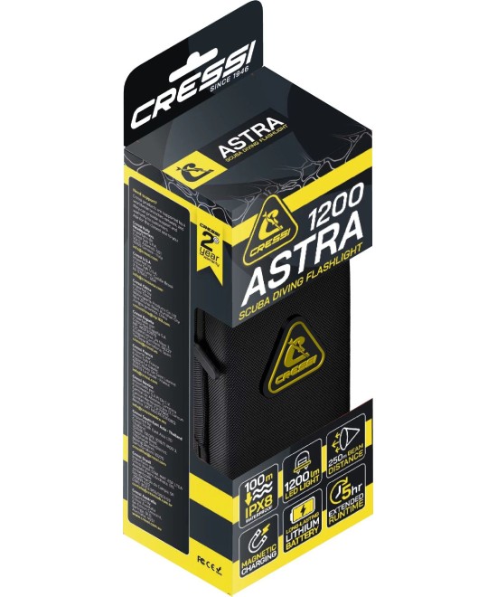 Astra 1200 – Torche de Plongée 1200 Lumens LED CREE XPL2, Recharge Magnétique, IPX8 100 m