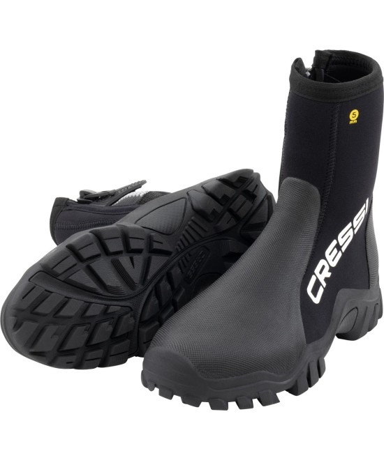 Reeftech RS 5 mm – Bottillons Néoprène Semelle Renforcée, Fermeture YKK, Renforts PU, Palmes Talon Ouvert