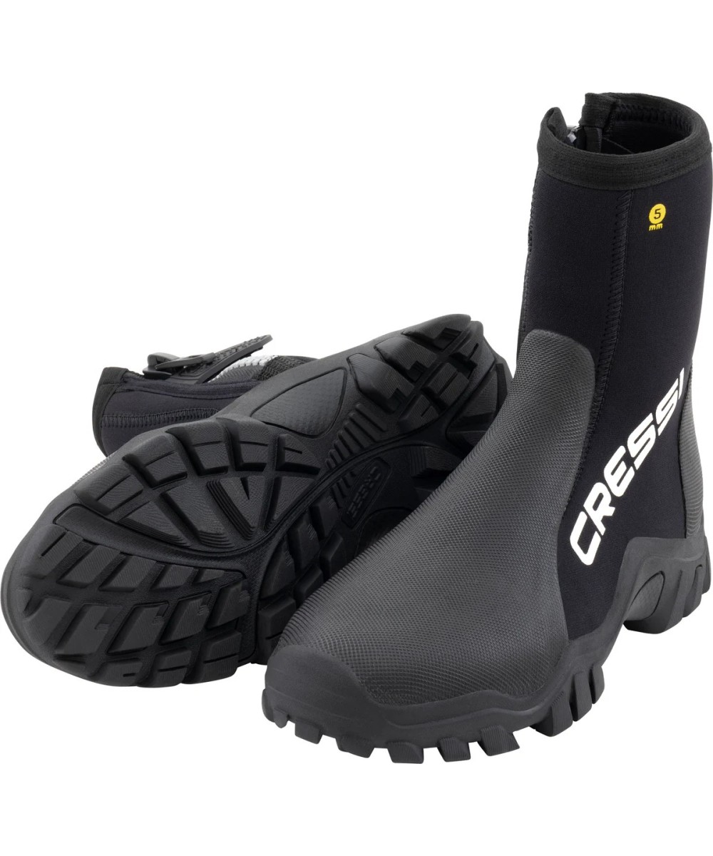 Reeftech RS 5 mm – Bottillons Néoprène Semelle Renforcée, Fermeture YKK, Renforts PU, Palmes Talon Ouvert