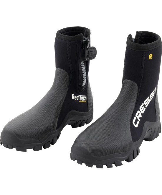 Reeftech RS 5 mm – Bottillons Néoprène Semelle Renforcée, Fermeture YKK, Renforts PU, Palmes Talon Ouvert