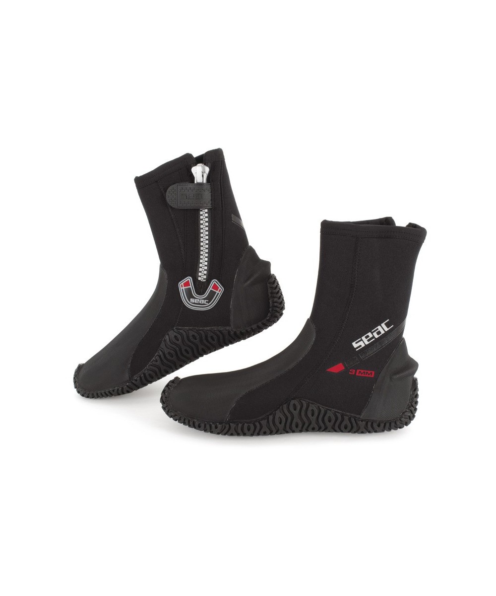 Bottillons BASIC HD 5 mm et 3 mm SEAC SUB – Semelle Semi-Rigide, ZIP, Renforts PU, Palmes Talon Ouvert