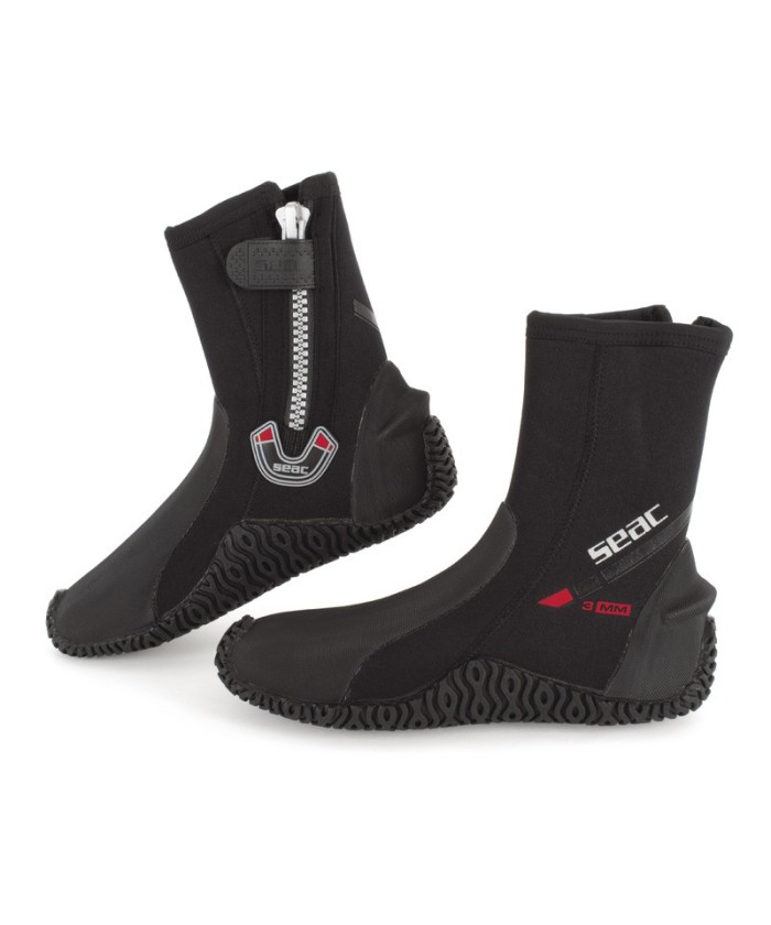 Bottillons BASIC HD 5 mm et 3 mm SEAC SUB – Semelle Semi-Rigide, ZIP, Renforts PU, Palmes Talon Ouvert
