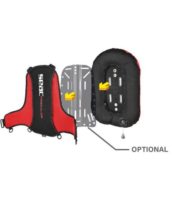 Gilet stabilisateur Seac MODULAR REV – Wing dorsale modulaire avec purge au flexible