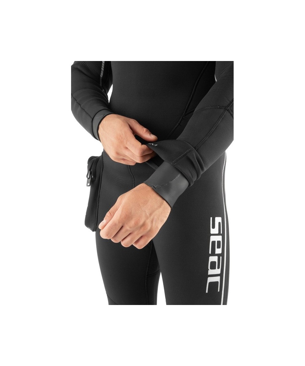 Combinaison de plongée semi-étanche SEAC Spacedry Man 7 mm avec cagoule – Néoprène super-élastique Extraflex