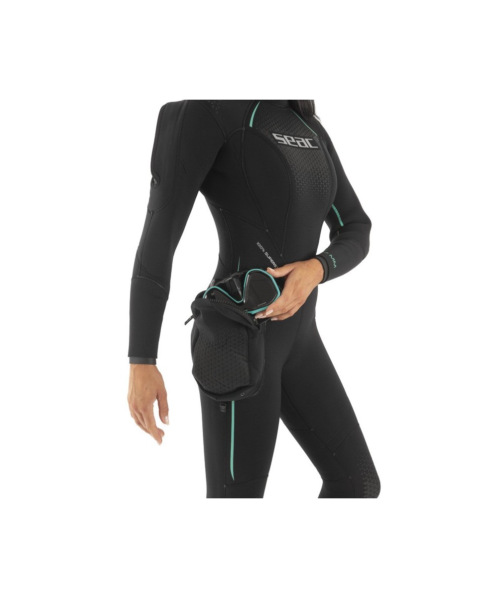 Combinaison de plongée semi-étanche SEAC Spacedry Lady 7 mm avec cagoule – Néoprène super-élastique Extraflex