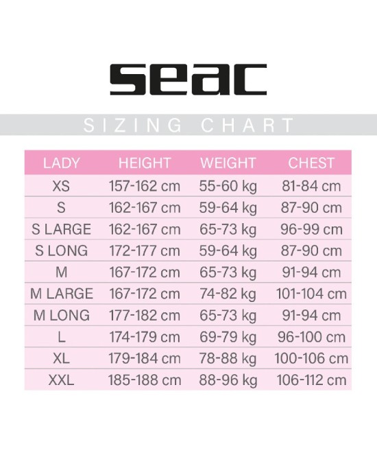 Combinaison de plongée humide SEAC Space 7 mm Lady – Néoprène Ultrastretch avec Aquastop