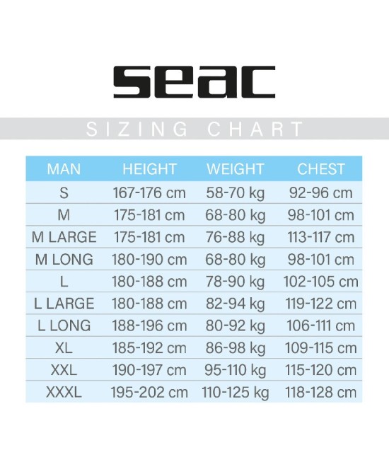 Combinaison de plongée humide SEAC Space 5 mm – Néoprène Ultrastretch avec Aquastop