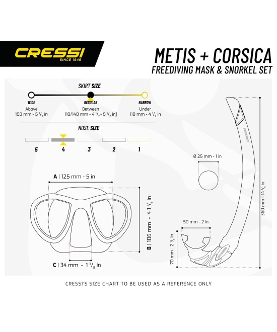 Combo Plongée avec Tuba Metis + Corsica – Cressi