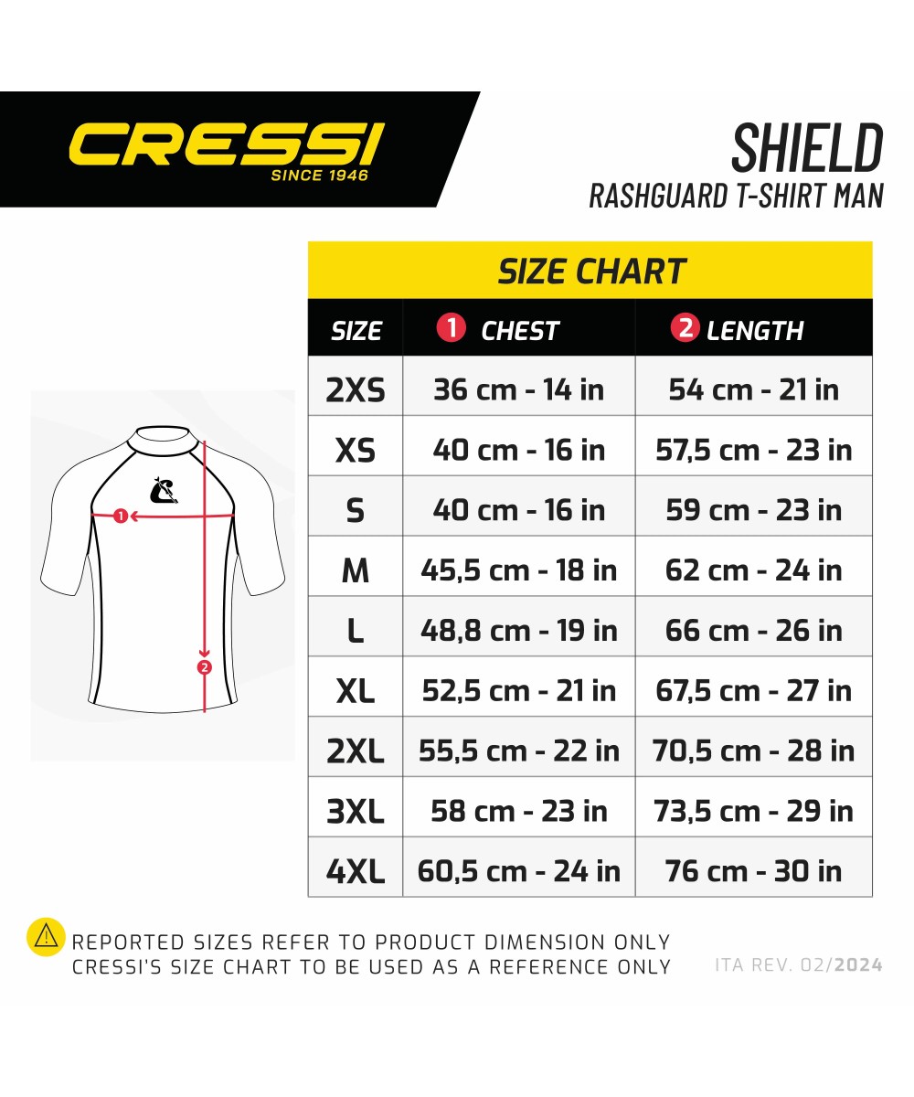 T-Shirt Rashguard Homme Shield – Protection UV 50+ – Cressi