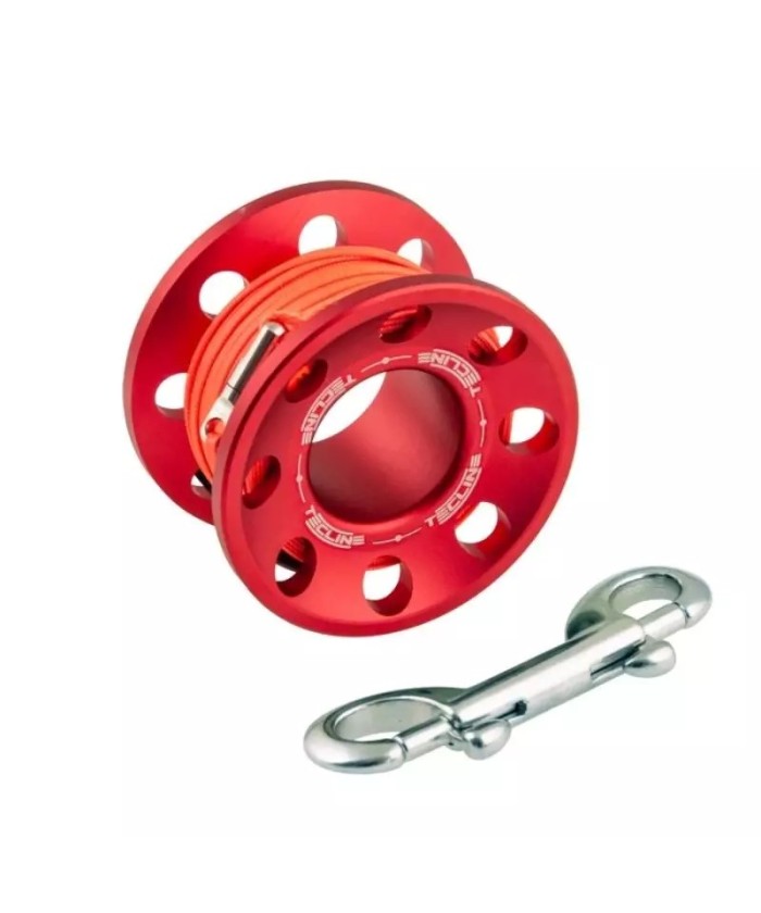 Spool aluminium 15 m ou 30 m avec mousqueton inox – TecLine