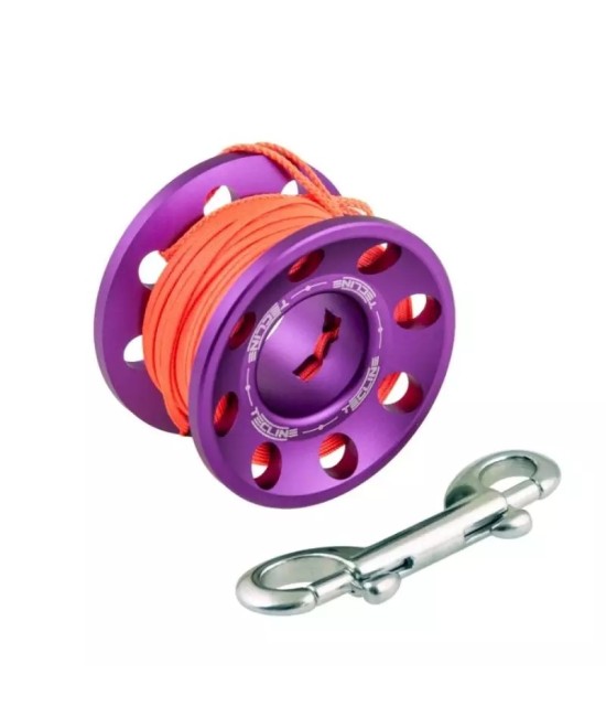 Spool aluminium 15 m ou 30 m avec mousqueton inox – TecLine