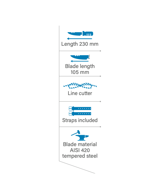 Seac Rapid | Couteau plongée inox • Lame lisse & dentelée