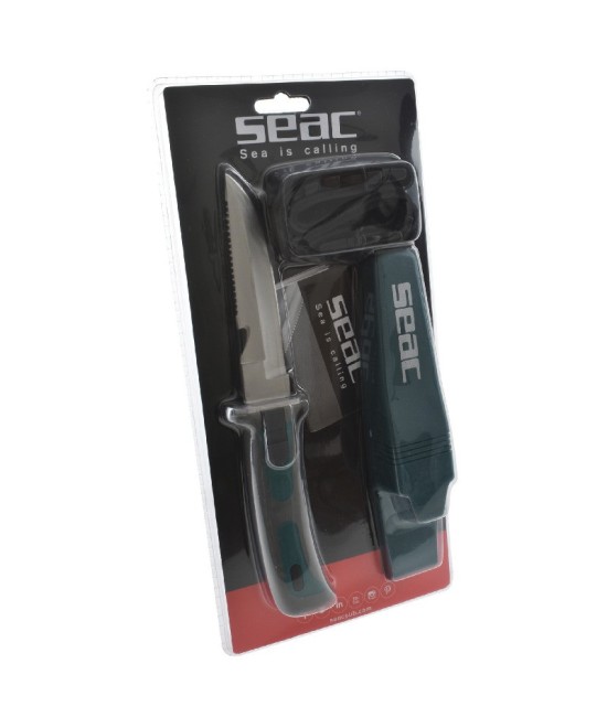 Seac Bat | Couteau plongée inox • 12 cm • Anti-glisse