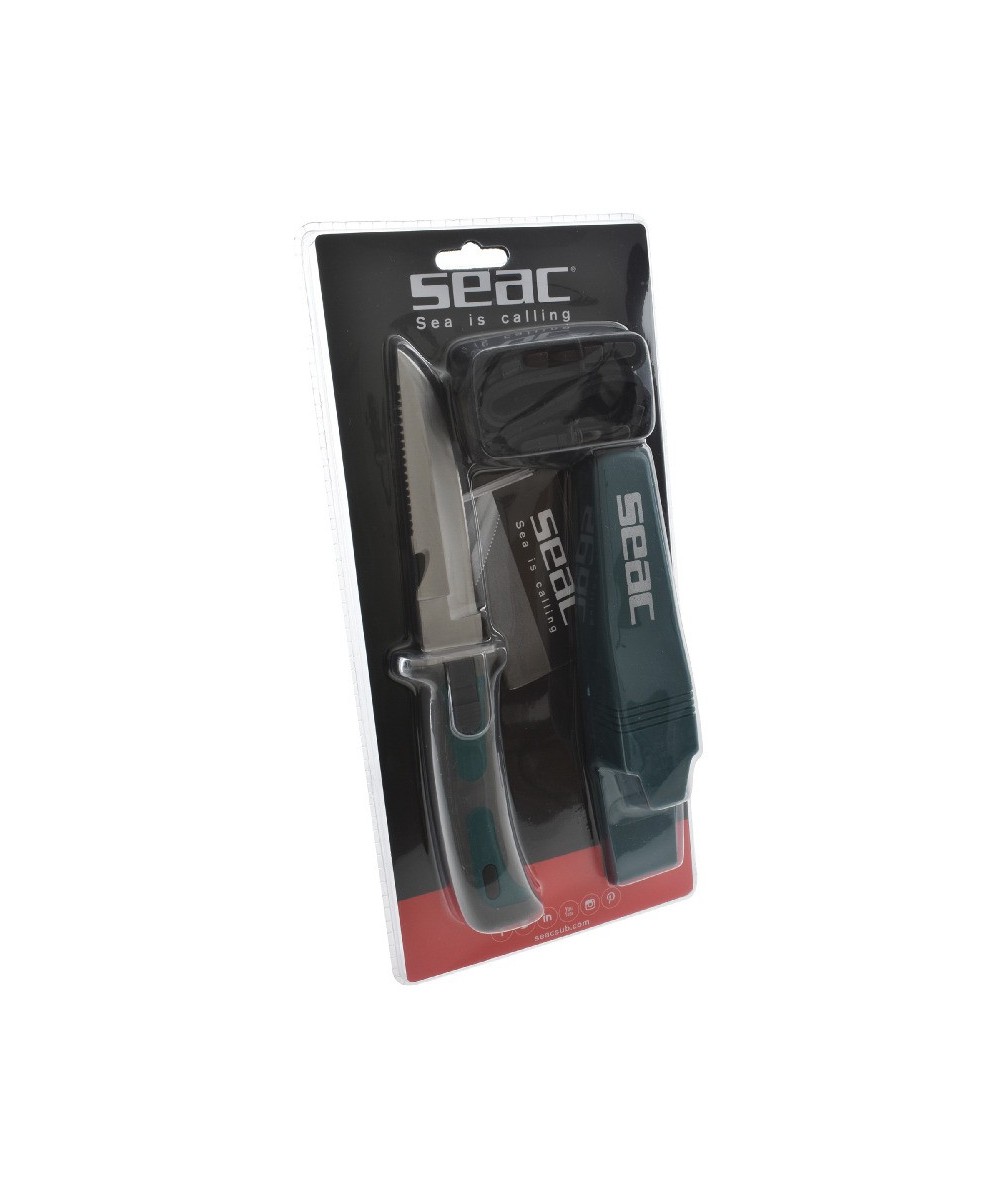 Seac Bat | Couteau plongée inox • 12 cm • Anti-glisse