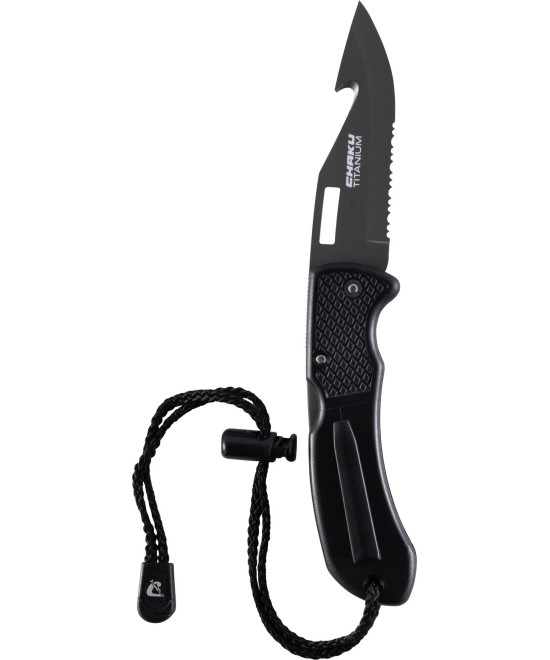 CHAKU Couteau de plongée pliable titanium